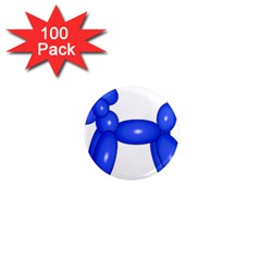 Poodle Dog Balloon Animal Clown 1  Mini Magnets (100 Pack) 