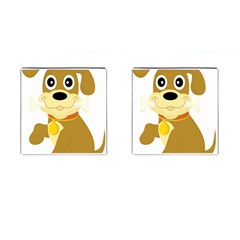 Dog Doggie Bone Dog Collar Cub Cufflinks (square) by Nexatart