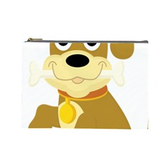 Dog Doggie Bone Dog Collar Cub Cosmetic Bag (large)  by Nexatart