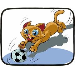 Cat Ball Play Funny Game Playing Fleece Blanket (mini) by Nexatart