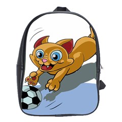 Cat Ball Play Funny Game Playing School Bag (large) by Nexatart