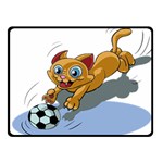 Cat Ball Play Funny Game Playing Double Sided Fleece Blanket (Small)  45 x34  Blanket Front