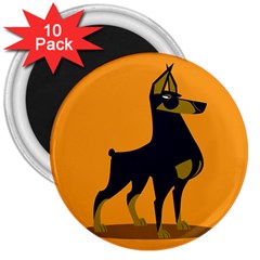 Illustration Silhouette Art Mammals 3  Magnets (10 Pack) 