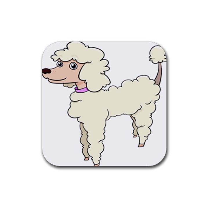 Poodle Dog Breed Cute Adorable Rubber Coaster (Square) 