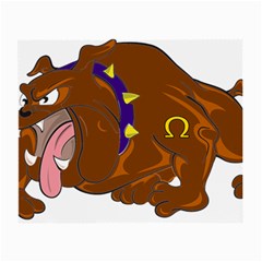 Bulldog Cartoon Angry Dog Small Glasses Cloth (2-side) by Nexatart
