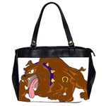 Bulldog Cartoon Angry Dog Office Handbags (2 Sides)  Front