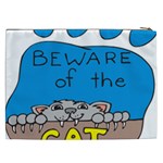 Cat Print Paw Pet Animal Claws Cosmetic Bag (XXL)  Back