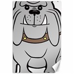Gray Happy Dog Bulldog Pet Collar Canvas 24  x 36  23.35 x34.74  Canvas - 1