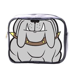 Gray Happy Dog Bulldog Pet Collar Mini Toiletries Bags