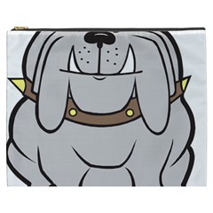 Gray Happy Dog Bulldog Pet Collar Cosmetic Bag (xxxl)  by Nexatart