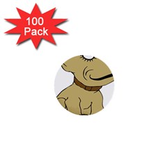 Dog Cute Sitting Puppy Pet 1  Mini Buttons (100 Pack)  by Nexatart