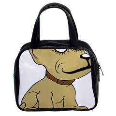 Dog Cute Sitting Puppy Pet Classic Handbags (2 Sides) by Nexatart