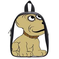 Dog Cute Sitting Puppy Pet School Bag (small) by Nexatart