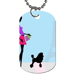 Woman Girl Lady Female Young Dog Tag (two Sides) by Nexatart