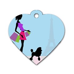 Woman Girl Lady Female Young Dog Tag Heart (two Sides) by Nexatart