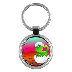 Dinosaur Dino Baby Dino Lizard Key Chains (round) 