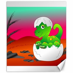 Dinosaur Dino Baby Dino Lizard Canvas 20  X 24   by Nexatart