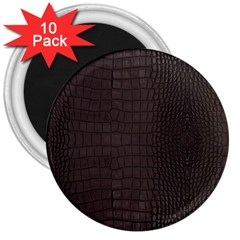 Gator Brown Leather Print 3  Magnets (10 Pack)  by LoolyElzayat