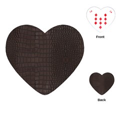 Gator Brown Leather Print Playing Cards (heart)  by LoolyElzayat