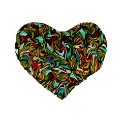 Artwork By Patrick-colorful-46 Standard 16  Premium Flano Heart Shape Cushions by ArtworkByPatrick