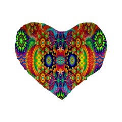 Artwork By Patrick-colorful-47 Standard 16  Premium Heart Shape Cushions by ArtworkByPatrick