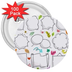 Set Chalk Out Chitchat Scribble 3  Buttons (100 Pack)  by Nexatart