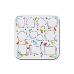 Set Chalk Out Chitchat Scribble Rubber Square Coaster (4 Pack) 