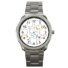 Set Chalk Out Chitchat Scribble Sport Metal Watch by Nexatart