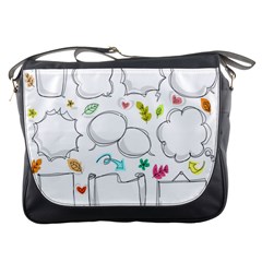 Set Chalk Out Chitchat Scribble Messenger Bags by Nexatart