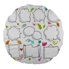 Set Chalk Out Chitchat Scribble Large 18  Premium Flano Round Cushions by Nexatart