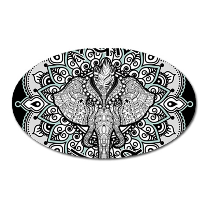 Ornate Hindu Elephant  Oval Magnet