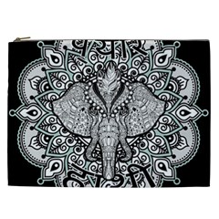 Ornate Hindu Elephant  Cosmetic Bag (xxl)  by Valentinaart