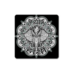 Ornate Hindu Elephant  Square Magnet by Valentinaart