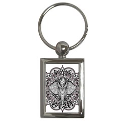 Ornate Hindu Elephant  Key Chains (rectangle)  by Valentinaart