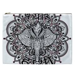 Ornate Hindu Elephant  Cosmetic Bag (xxl)  by Valentinaart