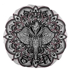 Ornate Hindu Elephant  Large 18  Premium Round Cushions