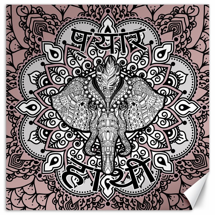 Ornate Hindu Elephant  Canvas 16  x 16  