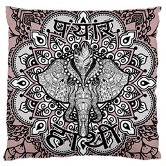 Ornate Hindu Elephant  Large Cushion Case (two Sides) by Valentinaart