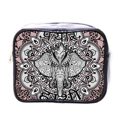 Ornate Hindu Elephant  Mini Toiletries Bags by Valentinaart