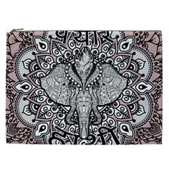 Ornate Hindu Elephant  Cosmetic Bag (xxl)  by Valentinaart