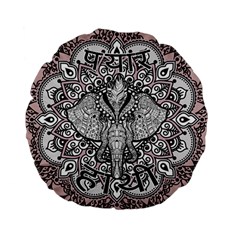 Ornate Hindu Elephant  Standard 15  Premium Flano Round Cushions by Valentinaart