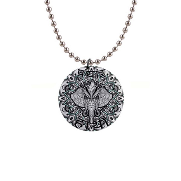 Ornate Hindu Elephant  Button Necklaces