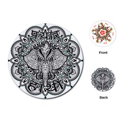 Ornate Hindu Elephant  Playing Cards (round)  by Valentinaart