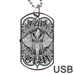 Ornate Hindu Elephant  Dog Tag USB Flash (One Side) Front