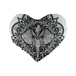 Ornate Hindu Elephant  Standard 16  Premium Heart Shape Cushions Back