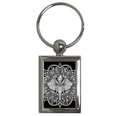 Ornate Hindu Elephant  Key Chains (rectangle)  by Valentinaart