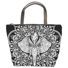 Ornate Hindu Elephant  Bucket Bags by Valentinaart