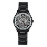 Ornate Hindu Elephant  Stainless Steel Round Watch Front