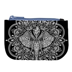 Ornate Hindu Elephant  Large Coin Purse by Valentinaart