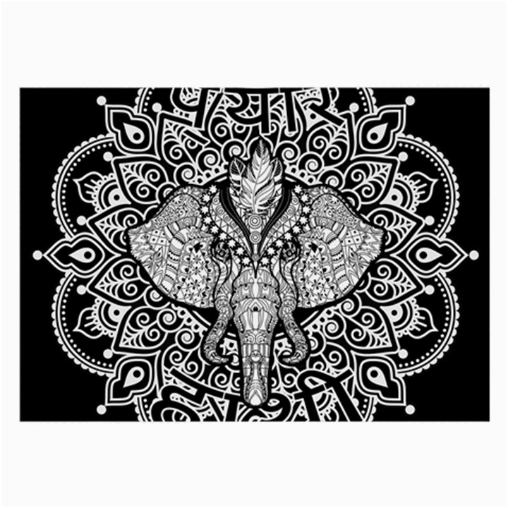 Ornate Hindu Elephant  Large Glasses Cloth (2-Side)